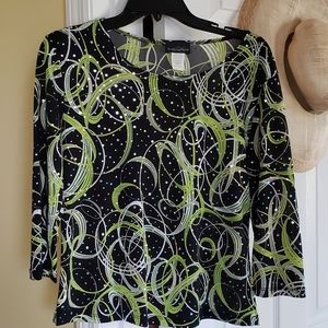 😊2 for $10 Brittany Black Blouse Abstract print